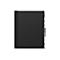 Schwarzer Desktop-Computer von der Seite. Das Design ist minimalistisch und schlicht.