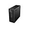 Schwarzer Tower-PC ThinkStation mit Lochmuster und AnschlÃ¼ssen auf der Vorderseite, Text: ThinkStation.
