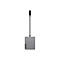 Hub USB-C Lenovo gris avec un cÃ¢ble noir et un connecteur USB-C, sur fond blanc.