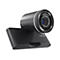 Schwarze Lenovo Webcam, Nahaufnahme. Objektiv mit Logo und 2K Pixel AI Camera Schriftzug.