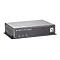 Schwarzer LevelOne POR-0100 PoE Repeater vor weißem Hintergrund mit Status-LEDs.