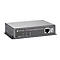 Schwarzer 2-Port Gigabit PoE-Plus Repeater in Metallgehäuse mit RJ45-Anschluss und Status-LEDs.