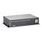 Ein rechteckiger, schwarzer PoE-Splitter mit der Aufschrift POS-4862 24V AC High Power PoE Splitter. Eine grÃ¼ne LED leuchtet daneben.