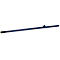Blue metal pipe with a dark end. A small, protruding element is located at the top end.
