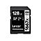 Schwarze SD-Karte mit weißem Aufdruck. Aufschrift: 128 GB, 250 MB/s, Lexar Professional, 1667x. SDXC II V60.