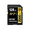 Schwarze SD-Karte mit Aufschrift '128 GB', '300 MB/s', 'Lexar Professional' und '2000x'.