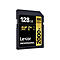 Schwarze Lexar-SD-Karte mit Aufdrucken: 128 GB, 300 MB/s, V90, 2000x.