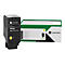 Cartouche de toner Lexmark noire et boîte. Inscription : Yellow Toner Cartridge.