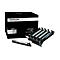Cartouche de toner Lexmark noire et emballage sur fond blanc.