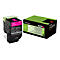 Tintenpatrone und Verpackung von Lexmark, magenta. Aufgedruckter Text: 802M.