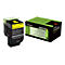 Gelbe Lexmark-Tonerkartusche 802XYE, daneben die Verpackung.