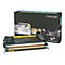 Lexmark Tonerpatrone und Verpackung, schwarz und gelb. Aufdrucke wie C734A1YG, True Image. Always.