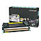 Gelbe Lexmark-Tonerpatrone C734A1YG mit schwarzer Verpackung.