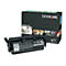 Schwarze Lexmark-Tonerkartusche und Verpackung. Aufdrucke: T650H11E, Lexmark, True. Image. Always.