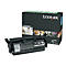 Schwarze Tonerkartusche und Verpackung von Lexmark, mit Produktbezeichnung T650H04E.