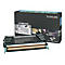Schwarzer Toner und Kartusche von Lexmark. Schwarzer Karton mit Produktinformationen.