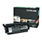 Schwarzer Lexmark-Druckerpatronen-Kasten und -Patrone, Texte: "T650A11E", "T650, T652, T654 Return Program Print Cartridge", "Lexmark".