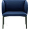 Leyform LIV fauteuil de réception, structure en tube d'acier, revêtement en tissu, L 730 x P 620 x H 740 mm, bleu foncé chiné