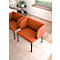Leyform LIV fauteuil de réception, structure en tube d'acier, revêtement en tissu, L 730 x P 620 x H 740 mm, brun terracotta