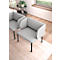 Leyform LIV fauteuil de réception, structure en tube d'acier, revêtement en tissu, L 730 x P 620 x H 740 mm, gris clair chiné