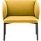 Leyform LIV fauteuil de réception, structure en tube d'acier, revêtement en tissu, L 730 x P 620 x H 740 mm, jaune chiné