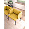 Leyform LIV fauteuil de réception, structure en tube d'acier, revêtement en tissu, L 730 x P 620 x H 740 mm, jaune chiné