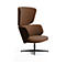 Leyform Loungesessel Alise Hoch, drehbar, B 840 x T 840 x H 1215 mm, Wollmischgewebe/Aluminium, dunkelrost/schwarz