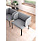 Leyform Ontvangst fauteuil LIV - stof - stalen onderstel - B 730 x D 620 x H 740 mm - grijs gemêleerd