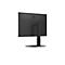 Vue arrière d'un écran LG noir avec un pied minimaliste sur fond blanc.