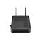 Dunkelgrauer Router mit zwei Antennen, Front- und Oberseite mit Lüftungsschlitzen.