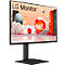 Schwarzer LG Monitor, Display mit abstraktem Kunsthintergrund.