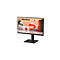 LG Monitor mit modernem Standfuß zeigt ein abstraktes, farbenfrohes Display-Hintergrundbild.