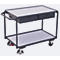 Lichte ESD-tafelwagen, staal/spaanplaat, grafietgrijs/lichtgrijs, 2 etages, L 985 x B 605 mm, 2 laden, TPE-wielen met EasySTOP, tot 250 kg