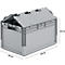 Lichte Eurobox ELB 6320, van PP, inhoud 64 l, met deksel, grijs
