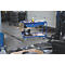 Lichte tafelwagen, staal/MDF-plaat, decor gentiaanblauw/beuken, 2 etages, L 985 x B 605 mm, 2 laden, TPE-wielen met EasySTOP, tot 250 kg