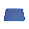 Blue rectangular lid with raised surface. A handle is on one corner.
