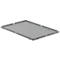 Gray rectangular plastic tray, photographed slightly angled from above.
