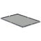 Gray rectangular plastic tray with slightly raised edge and cutouts.