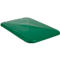 Green, rectangular plastic cover with rounded corners and a slightly pyramidal surface.