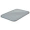 Gray rectangular cover, rounded corners, slightly curved surface. The surface reflects the light.