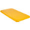 Yellow, rectangular plastic board, slightly beveled.