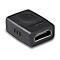 Adaptateur HDMI noir avec logo LINDY. Une extrémité est une prise femelle, l'autre une fiche.