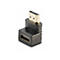 Adaptateur HDMI noir, coudé. Le connecteur est doré.
