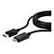 Schwarzes HDMI- und DisplayPort-Kabel. Aufschrift: "SOURCE", "DISPLAY".