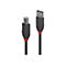 Zwei schwarze USB-Kabel mit roten Akzenten und silberfarbenen Steckern auf weißem Hintergrund.