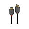 Deux câbles DisplayPort avec boîtiers gris et câbles noirs, sur fond blanc.