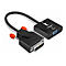 Adaptateur DVI vers VGA noir avec vis orange et logo LINDY.