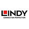 Lindy Firmenlogo mit rotem Quadrat über dem L und dem Slogan Connection Perfection.