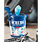 Boîte de lingettes bleues avec l'inscription "SCRUBS". Une lingette dépasse. Outils au premier plan.