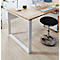 LIONI bureau, rechthoekig, sledepoot, B 1580 x D 790 x H 750 mm, wit/eiken Navarra